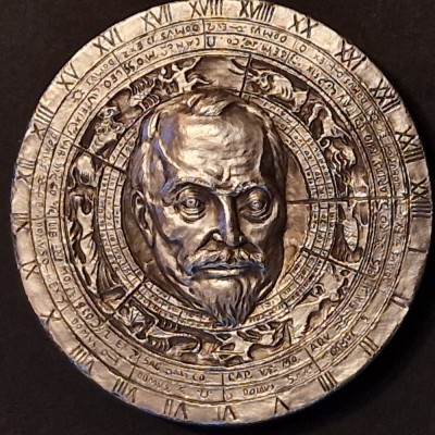 Medalie Ceas Astronomic Torrazzo Cremona Argint 151.1 gr foto