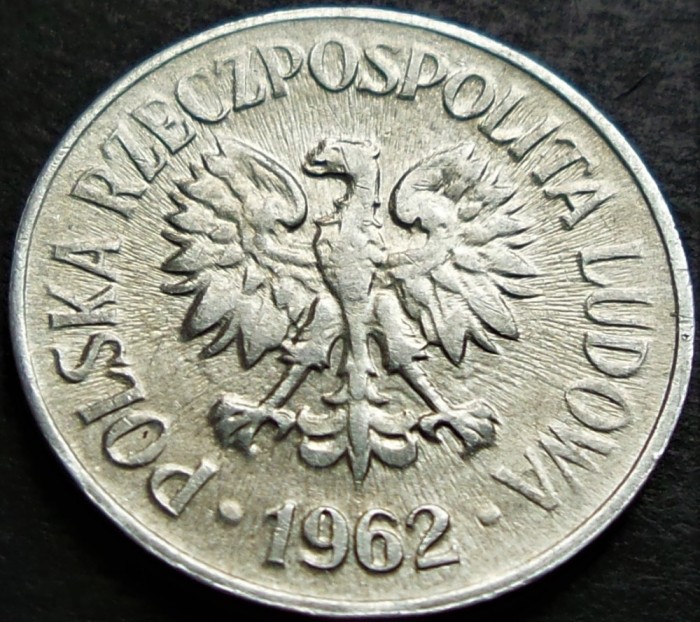 Moneda 20 GROSZY - POLONIA / POLONIA SOCIALISTA, anul 1962 * cod 3380 = A.UNC