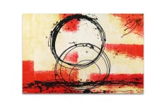 Tablou abstract pictat manual living, birou, Lumi paralele 3, 90x60cm ulei pe panza efect 3D, gata de agatat pe perete