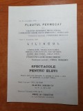 Program opera romana - stagiunea 1972-1973 - flautul fermecat si liliacul