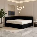 Pat Tapitat De Colt Daria Negru Catifea Premium Expediere rapidă