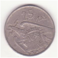 Spania 25 pesetas 1957 (64 în stea)-Francisco Franco