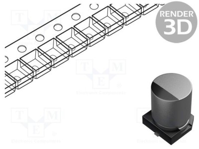 Condensator electrolitic SMD 220uF 50V Panasonic FN SMD &amp;Oslash;10x10,2mm foto