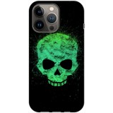 Husa compatibila cu Apple iPhone 13 Pro model Neon Skull, Silicon, TPU, Viceversa, Transparent, Carcasa