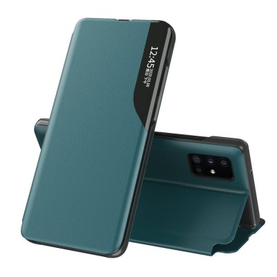 Husa flip smart view compatibila honor 90 lite, tip carte, verde foto