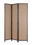 Cumpara ieftin Paravan decorativ bambus hartie negru natur Dheva 135x6x180 cm