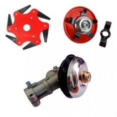 Angrenaj unghiular pentru motocoasa cu 9 caneluri (dinti), 28 mm, cap rotativ motocositoare ,Disc plivit 2 in 1,Disc 6 lame ,Set 3 piese