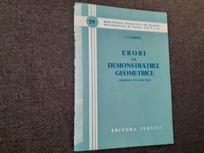 ERORI IN DEMONSTRATIILE GEOMETRICE-I.S. DUBNOV foto