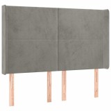 Cumpara ieftin Tablie de pat cu aripioare gri deschis 147x16x118/128cm catifea