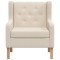 Fotoliu, alb crem, material textil - 4