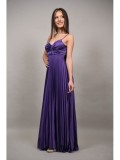 Cumpara ieftin ROCHIE LUNGA DE OCAZIE PLISATA SPATE CUT OUT SI CUPE ROSINA NEALLY TALIE UNICA Violet