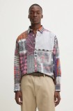 Desigual camasa din bumbac MINESSOTA barbati, culoarea gri, cu guler clasic, regular, 24WMCW39