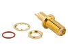 Conector SMA Mamă Amphenol Drept 50 Ohm THT, Montare Pe Panou, Frecventa 6 GHz, Material PTFE, Clasa IP68