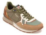 Cumpara ieftin Pantofi sport PEPE JEANS verzi, MS40028, din material textil si piele naturala
