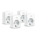 PRIZA inteligenta TP-LINK, Schuko x 1, conectare prin Schuko (T), 10 A, programare prin smartphone, Bluetooth, WiFi, alb &quot;Tapo P100(4-pack)&quot; (timbru v