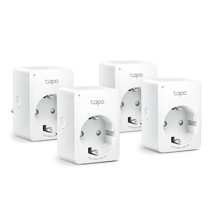 PRIZA inteligenta TP-LINK, Schuko x 1, conectare prin Schuko (T), 10 A, programare prin smartphone, Bluetooth, WiFi, alb &quot;Tapo P100(4-pack)&quot; (timbru v