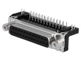 Conector D-Sub 25 Pin Mamă 90&deg; THT UNC 4-40