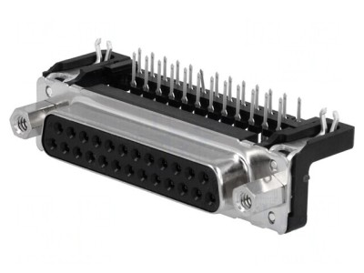 Conector D-Sub 25 Pin Mamă 90&amp;deg; THT UNC 4-40 foto