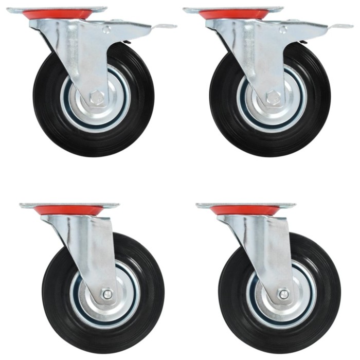 Gossi roti pivotante, 4 buc.,125 mm