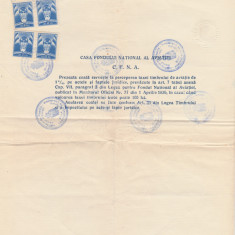1937 Romania - Coala fiscala timbrata Fondul Aviatiei 100L, timbru fix si sec