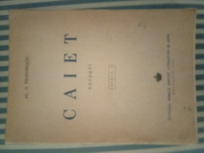 Al. O. Teodoreanu Caiet. Versuri, ed. a II-a, 1943 foto