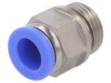 Racord push-in simplu 12mm - PNEUMAT, -0,95&divide;15bar, alamă nichelată
