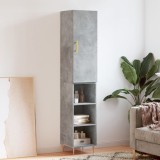 Cumpara ieftin Dulap &icirc;nalt, gri beton, 34,5x34x180 cm, lemn prelucrat
