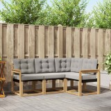 vidaXL Set de canapele de exterior cu pernă 4 pcs Alb și gri deschis 3389421