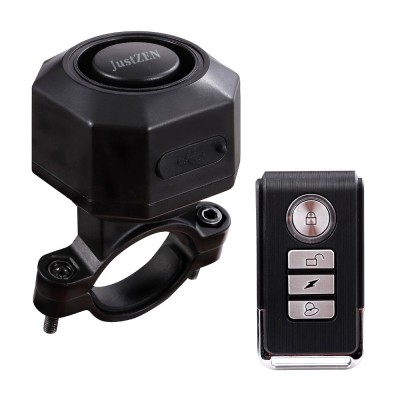Alarma anti furt pentru biciclete si motociclete 110 db, JustZEN&amp;trade; KSSF32R, reincarcabila, senzor de vibratii ajustabil, impermeabila IP55, telecomanda foto