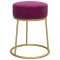 Taburet rotund, violet, catifea - 1