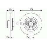 Disc frana RENAULT KANGOO BE BOP (KW0/1) (2009 - 2016) BOSCH 0 986 479 015