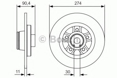 Disc frana RENAULT KANGOO BE BOP (KW0/1) (2009 - 2016) BOSCH 0 986 479 015 foto