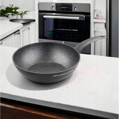 Tigaie wok din aluminiu cu invelis antiaderent, maner din bachelit, 28x8x2.2cm, Bono, Florina foto