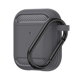 Husa AirPods 1 Techsuit Carbon Silicone, gri