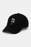 Karl Lagerfeld șapcă de baseball din bumbac culoarea negru, cu imprimeu, A2W33062
