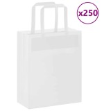 Gossi pungi de hartie 250 buc cu manere albe 18x8x22 cm