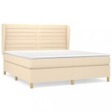 Cumpara ieftin Pat continental cu saltea, crem, 180x200 cm, textil