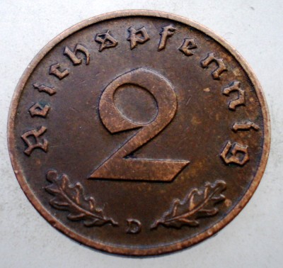 2.648 GERMANIA WWII 2 REICHSPFENNIG 1939 D foto