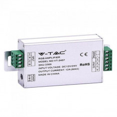 Amplificator banda LED RGB, 144 W, IP20, 12/24 V, 12 A
