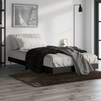 Cadru de pat, negru, 90x190 cm, lemn prelucrat GartenMobel Dekor foto