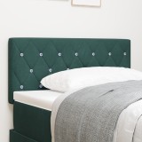 vidaXL Tăblie LED cu butoane din cristal, verde &icirc;nchis, 100 cm, din catifea