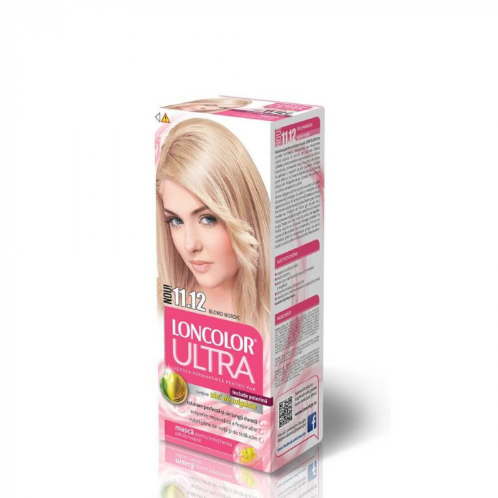 Vopsea de Par Permanenta LONCOLOR Ultra 11.12, Blond Nordic, 100 ml, Vopsea Permanenta, Vopsea Par, Vopsea de Par LONCOLOR, Vopsea Par LONCOLOR, Vopse