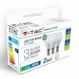 SET 3 BECURI LED G45 E27 5.5W 6000K ALB RECE