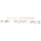 Cumpara ieftin Set mobilier de gradina din paleti, 6 piese, alb, lemn