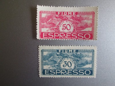 ITALIA POSTA FIUME 1920 SERIE NESTAMPILATA=207 foto