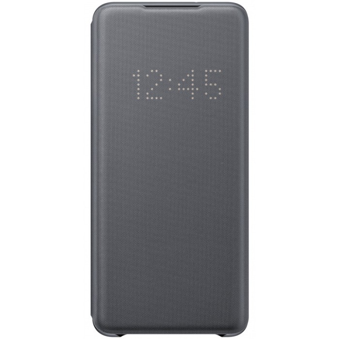 Husa Textil Samsung Galaxy S20 Plus G985 / Samsung Galaxy S20 Plus 5G G986, Led View, Gri EF-NG985PJEGEU