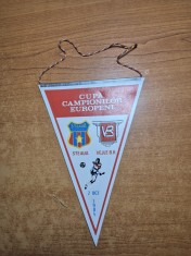 fanion steaua bucuresti - vejle b.k. - in cupa campionilor europeni - 2 octombrie 1985