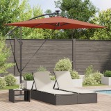 vidaXL Parasol banana cu brațe cu blocare Terracota 294 x 200 x 254 cm
