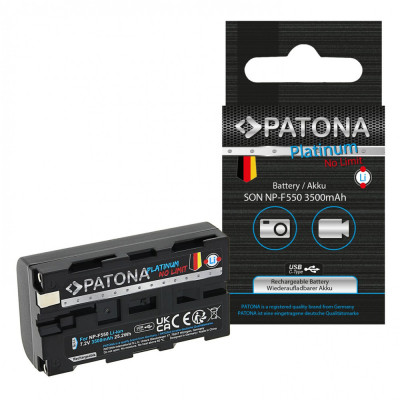 Acumulator PATONA Platinum 3350mAh cu intrare USB-C pentru Sony NP-F550 F330 F530 F750 F930 F920 -1375 foto