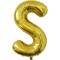 Balon Folie Litera S Auriu - 100 cm